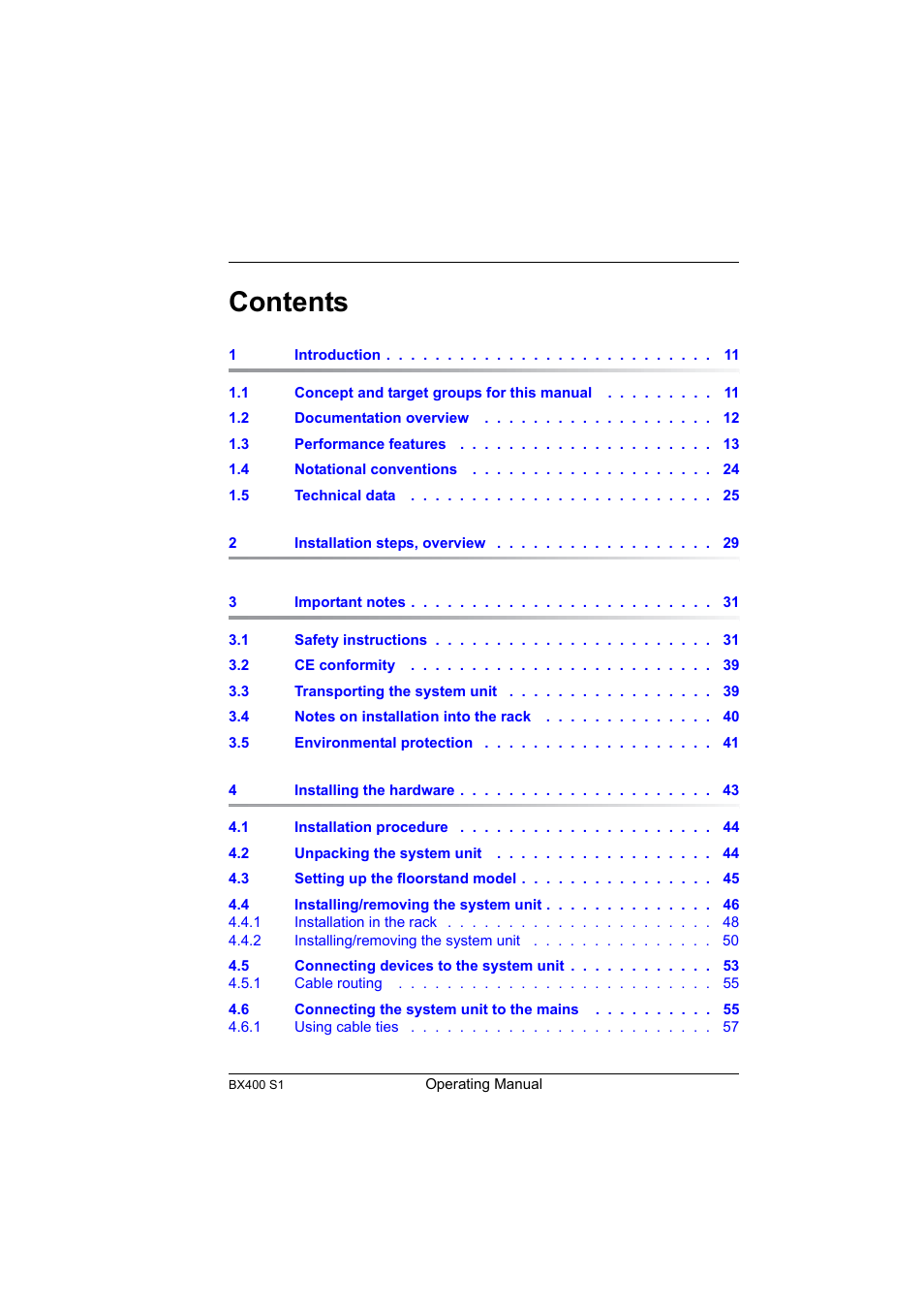 FUJITSU PRIMERGY BX400 S1 User Manual | Page 7 / 136