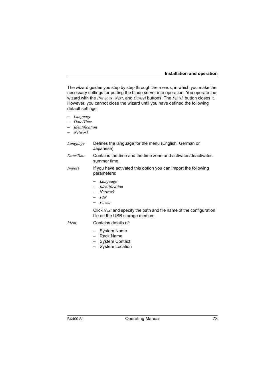 FUJITSU PRIMERGY BX400 S1 User Manual | Page 73 / 136