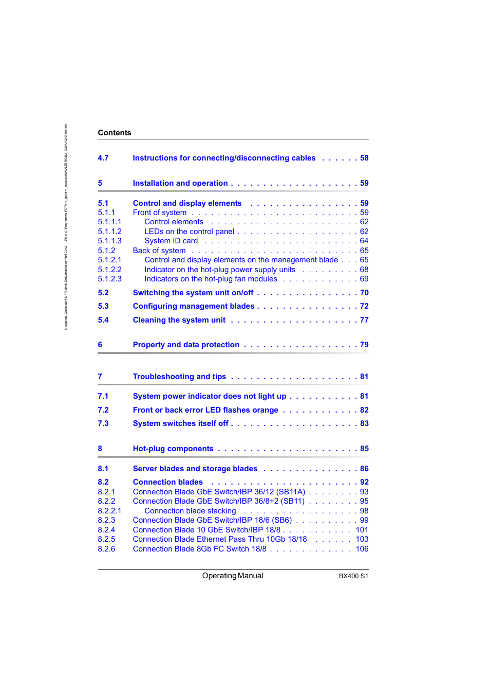 FUJITSU PRIMERGY BX400 S1 User Manual | Page 8 / 136