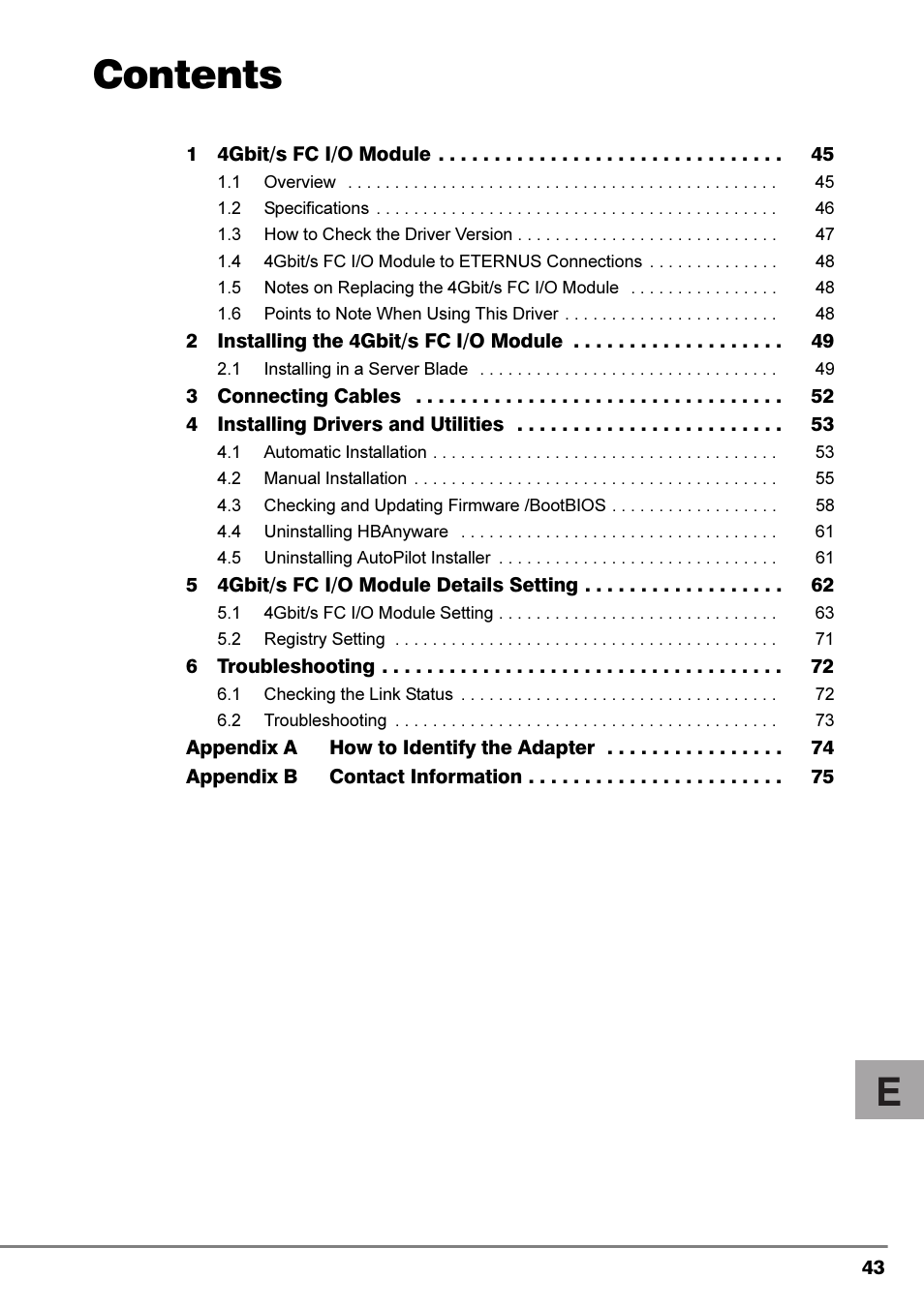 FUJITSU PRIMERGY 4Gbit/s FC I/O Modules User Manual | Page 5 / 40