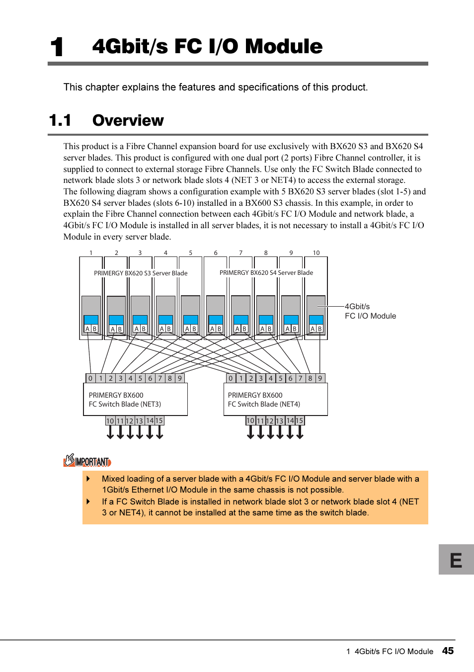 1 4gbit/s fc i/o module, 1 overview, Overview | 4gbit/s fc i/o module | FUJITSU PRIMERGY 4Gbit/s FC I/O Modules User Manual | Page 7 / 40