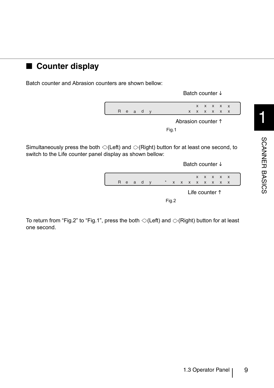 Counter display, Scanner basics | FUJITSU fi-4860C User Manual | Page 32 / 87