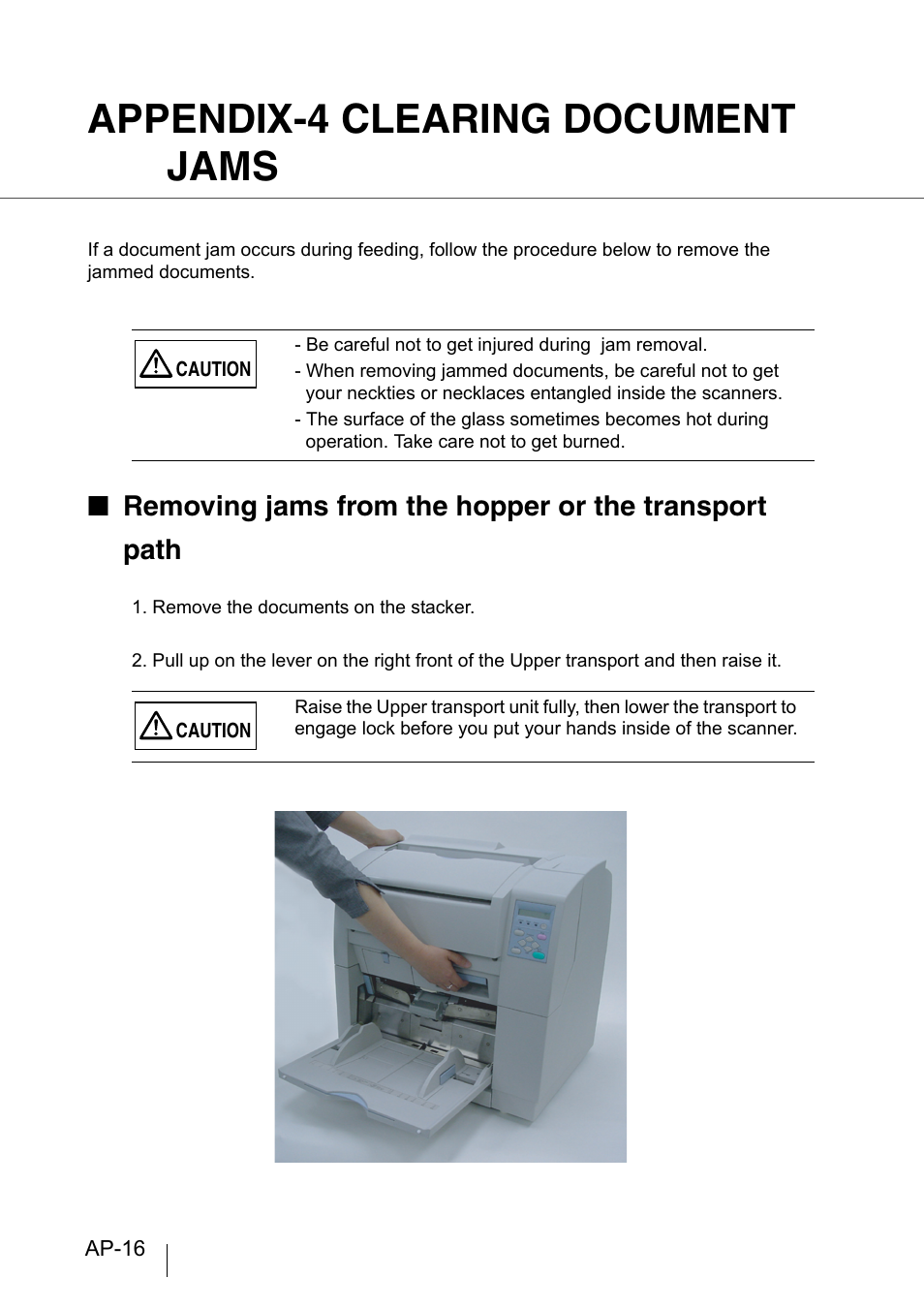 Appendix-4 clearing document jams | FUJITSU fi-4860C User Manual | Page 77 / 87