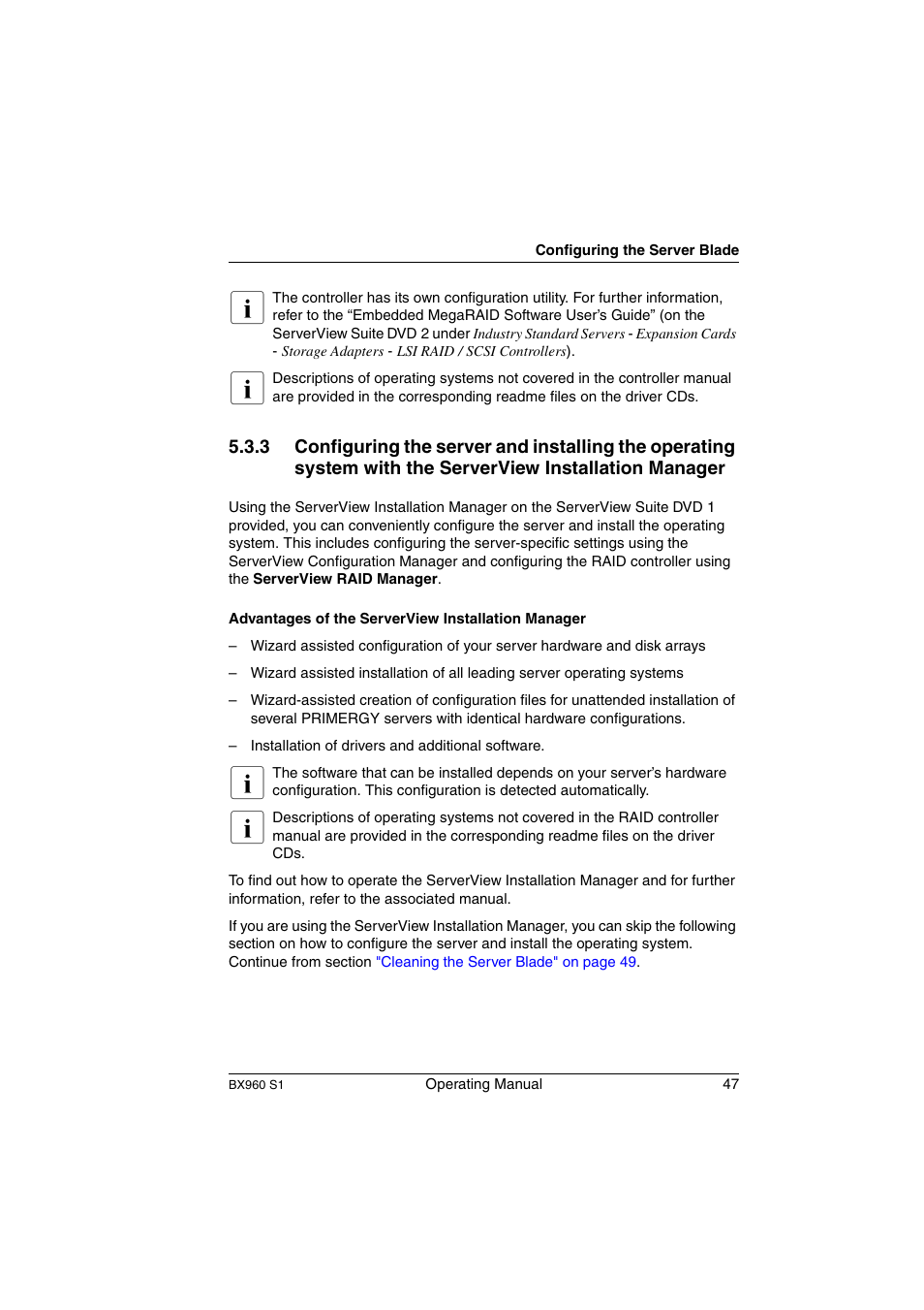FUJITSU PRIMERGY BX960 S1 User Manual | Page 47 / 72