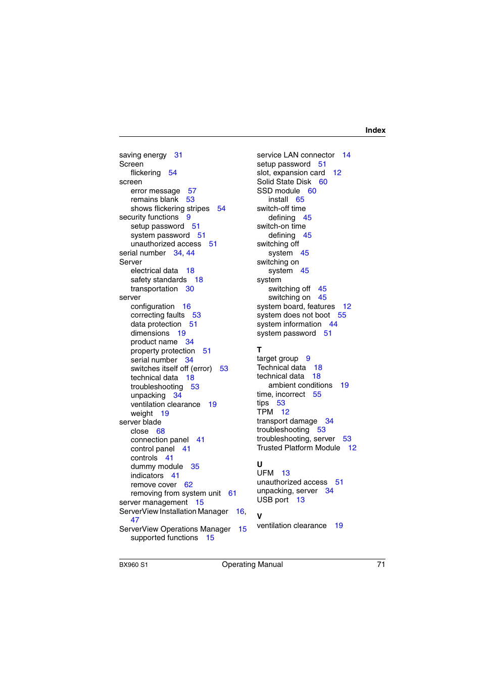 FUJITSU PRIMERGY BX960 S1 User Manual | Page 71 / 72