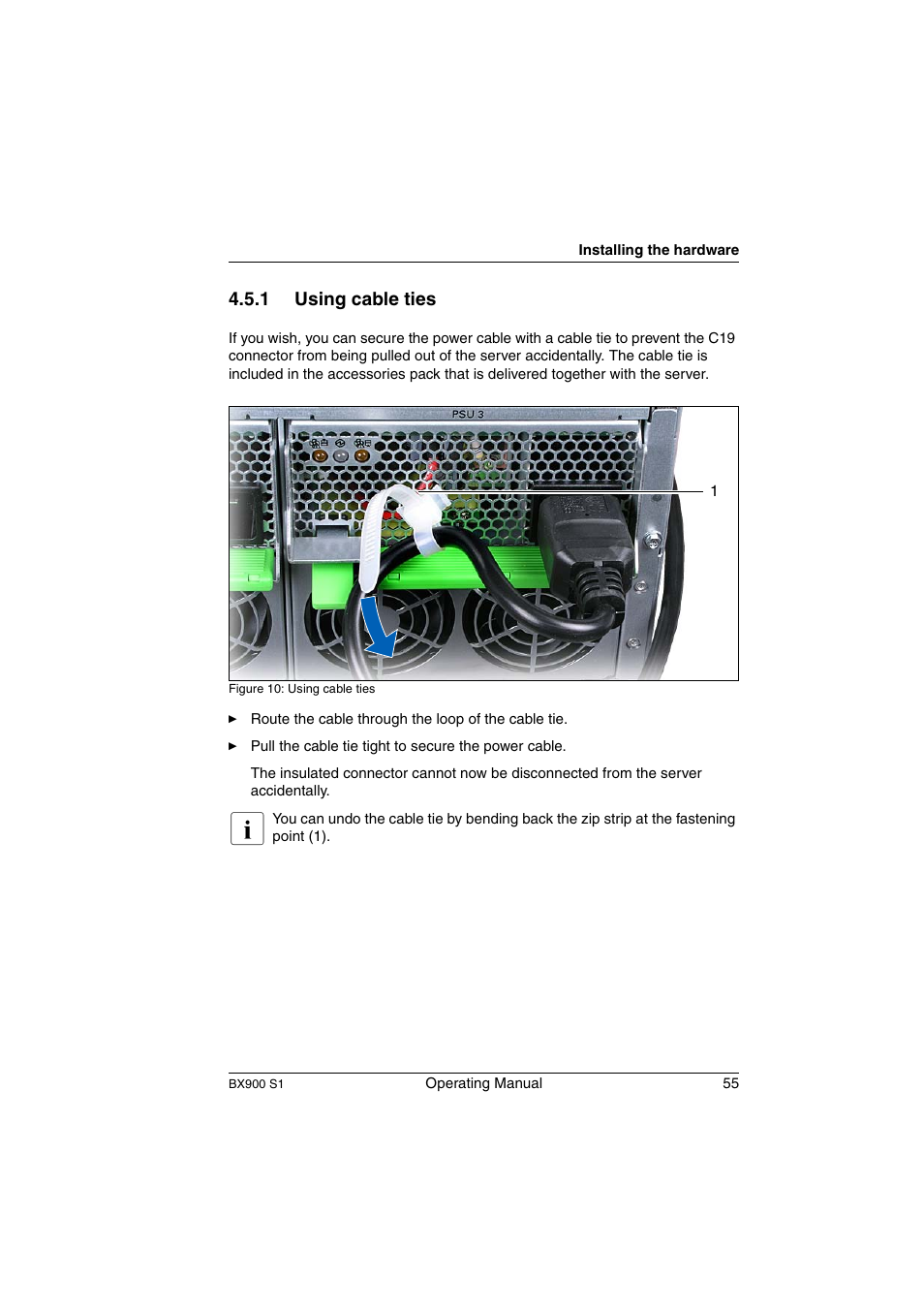 Using cable ties | FUJITSU BX900 S1 User Manual | Page 55 / 144