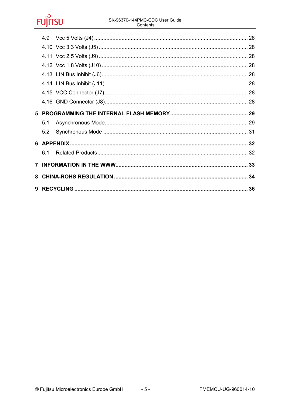 FUJITSU MB96300 User Manual | Page 5 / 36