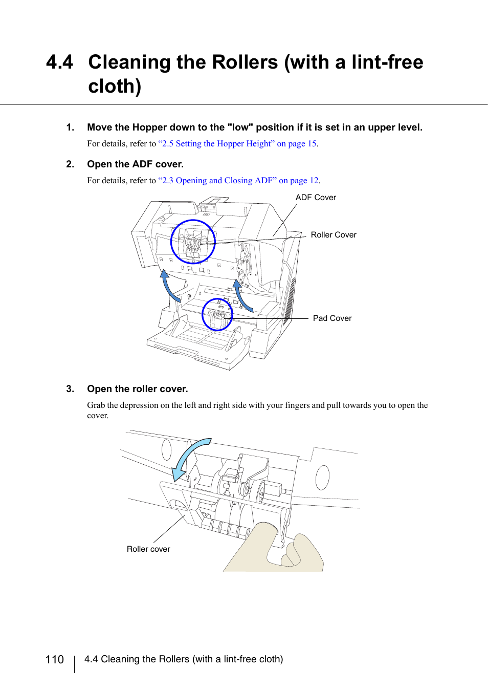 4 cleaning the rollers (with a lint-free cloth) | FUJITSU fi-5950 User Manual | Page 130 / 257