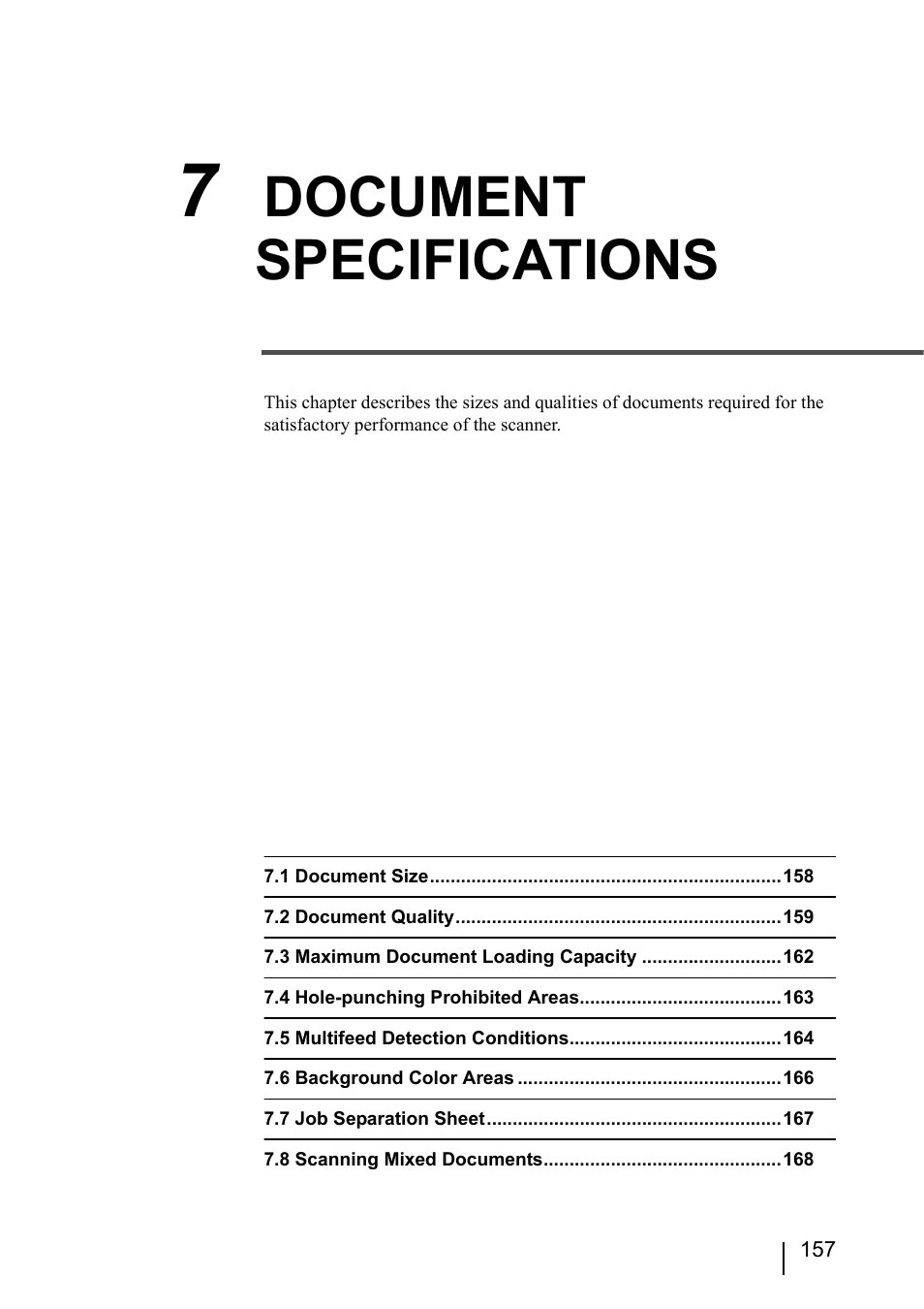 7 document specifications, Document specifications | FUJITSU fi-5950 User Manual | Page 177 / 257