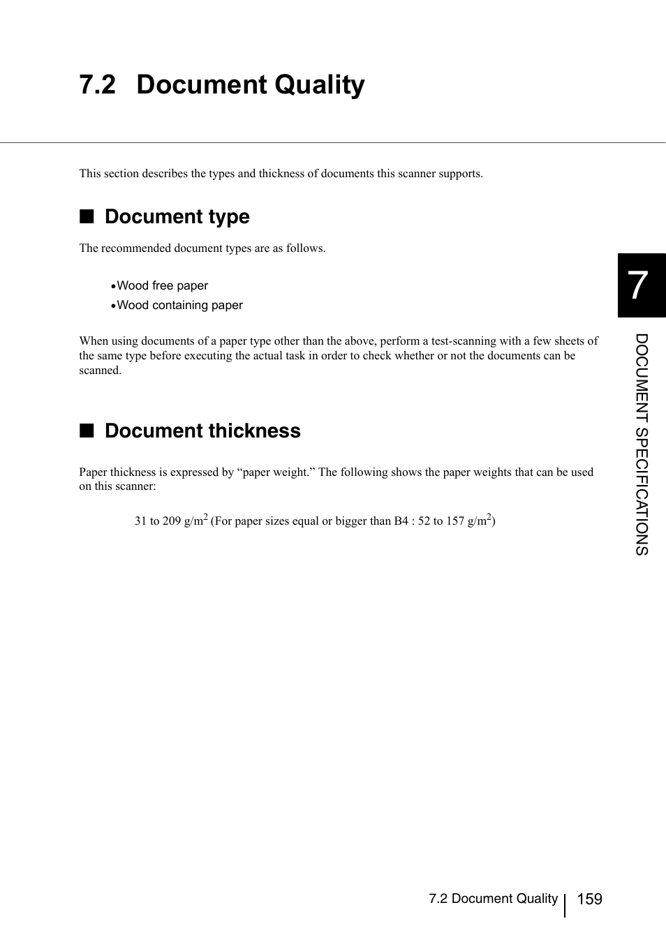 2 document quality, Document type, Document thickness | FUJITSU fi-5950 User Manual | Page 179 / 257