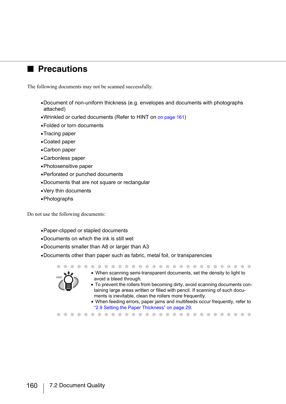 Precautions | FUJITSU fi-5950 User Manual | Page 180 / 257