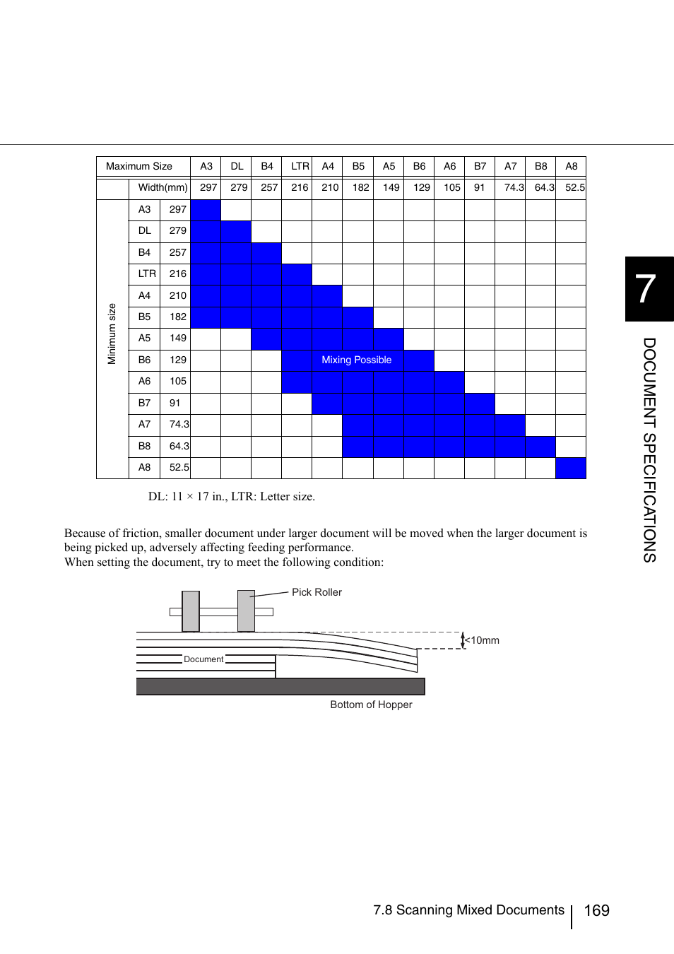 Document specifica tions, 8 scanning mixed documents | FUJITSU fi-5950 User Manual | Page 189 / 257