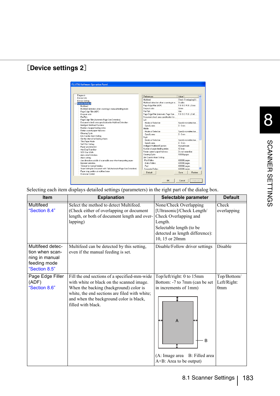 Scanner settings ［ device settings 2 | FUJITSU fi-5950 User Manual | Page 203 / 257