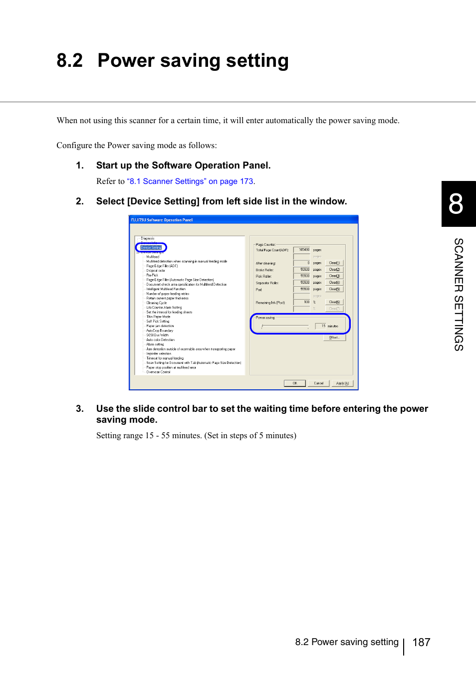 2 power saving setting, Refer to | FUJITSU fi-5950 User Manual | Page 207 / 257