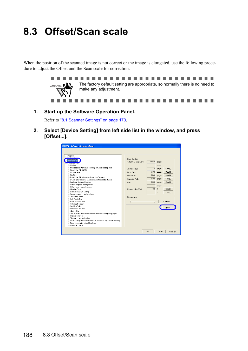 3 offset/scan scale, Refer to, 3 offset/scan scale” on | FUJITSU fi-5950 User Manual | Page 208 / 257