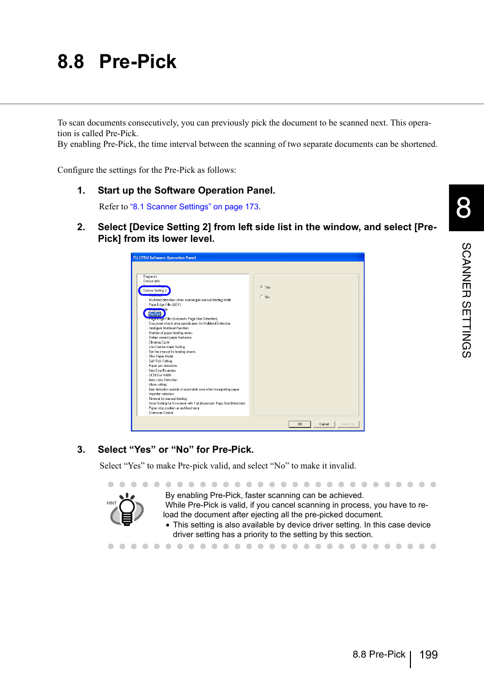 8 pre-pick, Section 8.8 | FUJITSU fi-5950 User Manual | Page 219 / 257