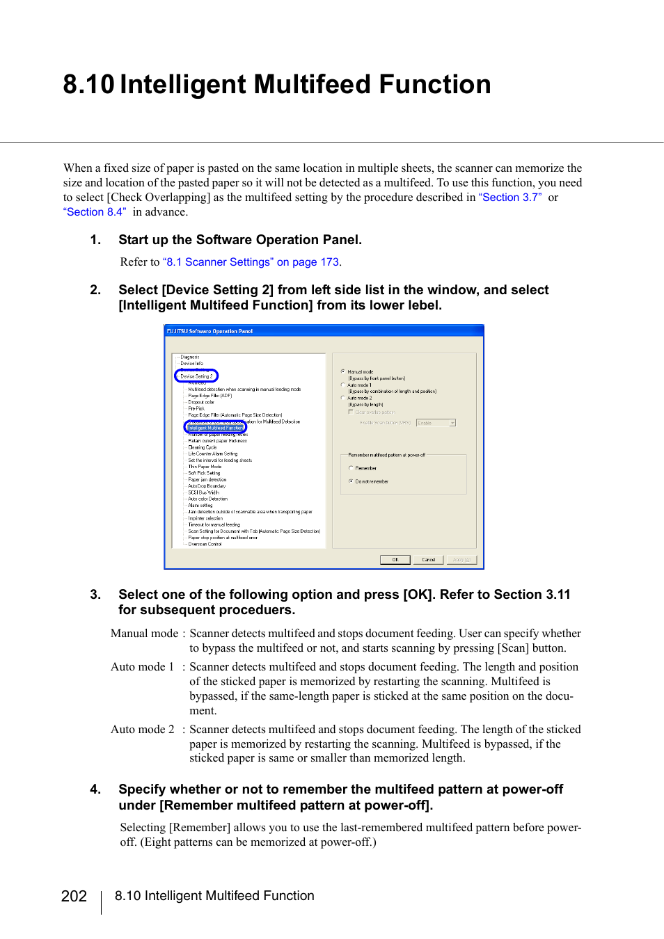 10 intelligent multifeed function, Section 8.10, 10 intelligent | Multifeed function | FUJITSU fi-5950 User Manual | Page 222 / 257