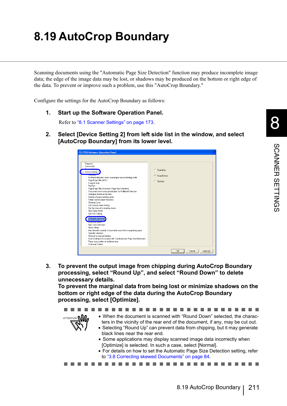 19 autocrop boundary, Section 8.19 | FUJITSU fi-5950 User Manual | Page 231 / 257