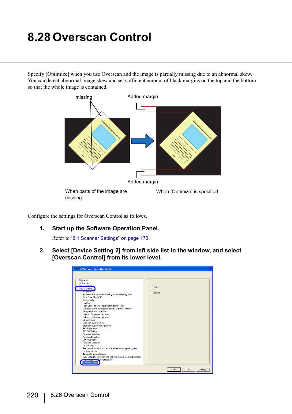 28 overscan control, Section 8.28 | FUJITSU fi-5950 User Manual | Page 240 / 257