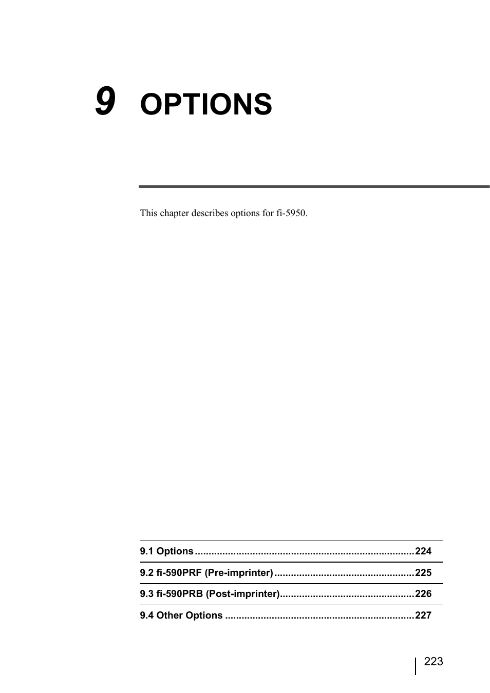 9 options, 9 options” on, Options | FUJITSU fi-5950 User Manual | Page 243 / 257