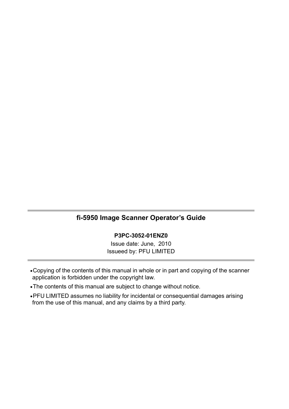 Fi-5950 image scanner operator’s guide | FUJITSU fi-5950 User Manual | Page 257 / 257