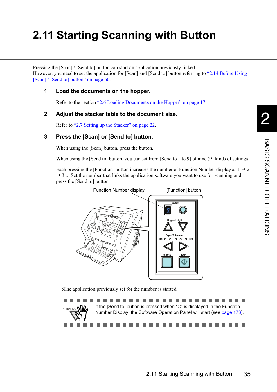 11 starting scanning with button, Basic scanner opera t ions | FUJITSU fi-5950 User Manual | Page 55 / 257