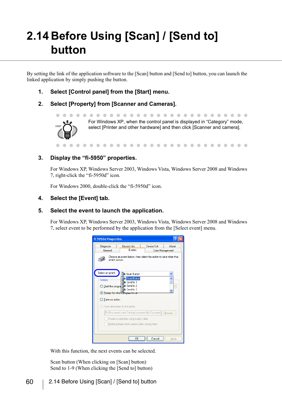 14 before using [scan] / [send to] button, 14 before using [scan] / [send to, 14 before using | FUJITSU fi-5950 User Manual | Page 80 / 257