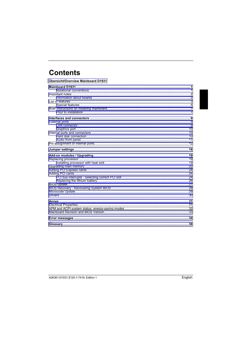 FUJITSU Mainboard D1931 User Manual | Page 9 / 49