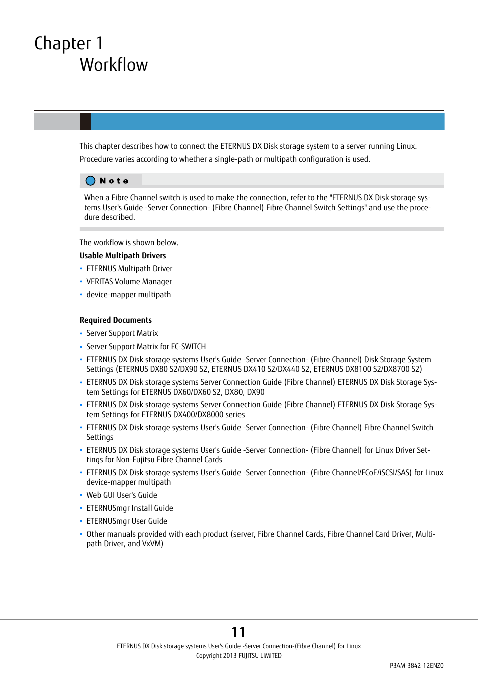 Chapter 1 workflow | FUJITSU ETERNUS DX P3AM-3842-05ENZ0 User Manual | Page 11 / 35