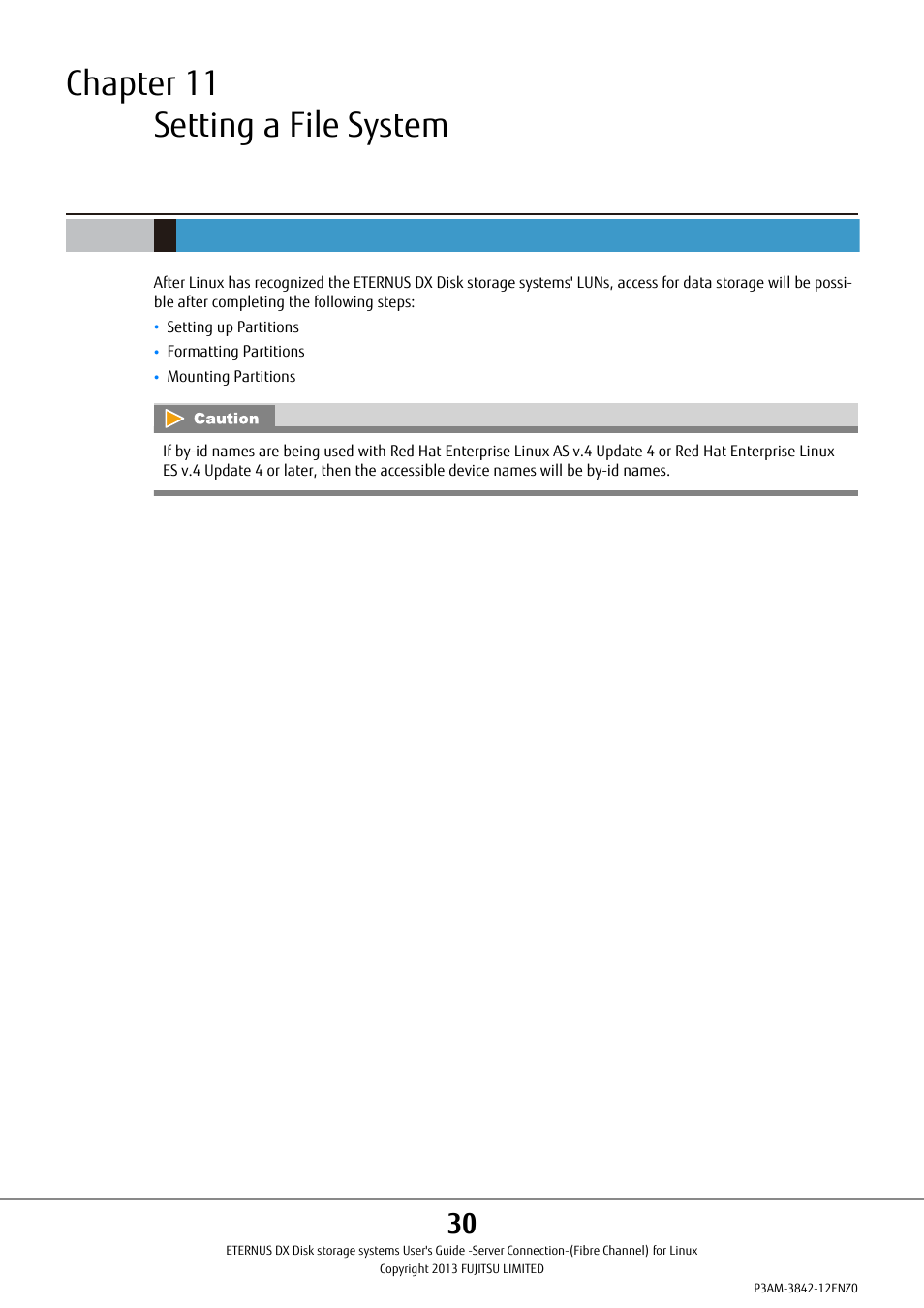 Chapter 11 setting a file system | FUJITSU ETERNUS DX P3AM-3842-05ENZ0 User Manual | Page 30 / 35