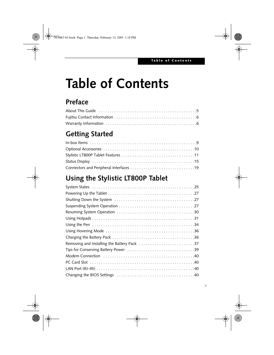 FUJITSU LT800P User Manual | Page 3 / 102