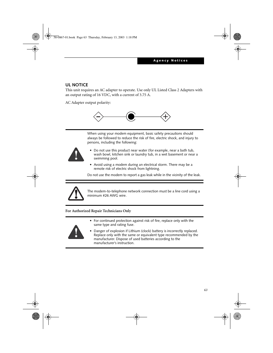 Ul notice | FUJITSU LT800P User Manual | Page 65 / 102