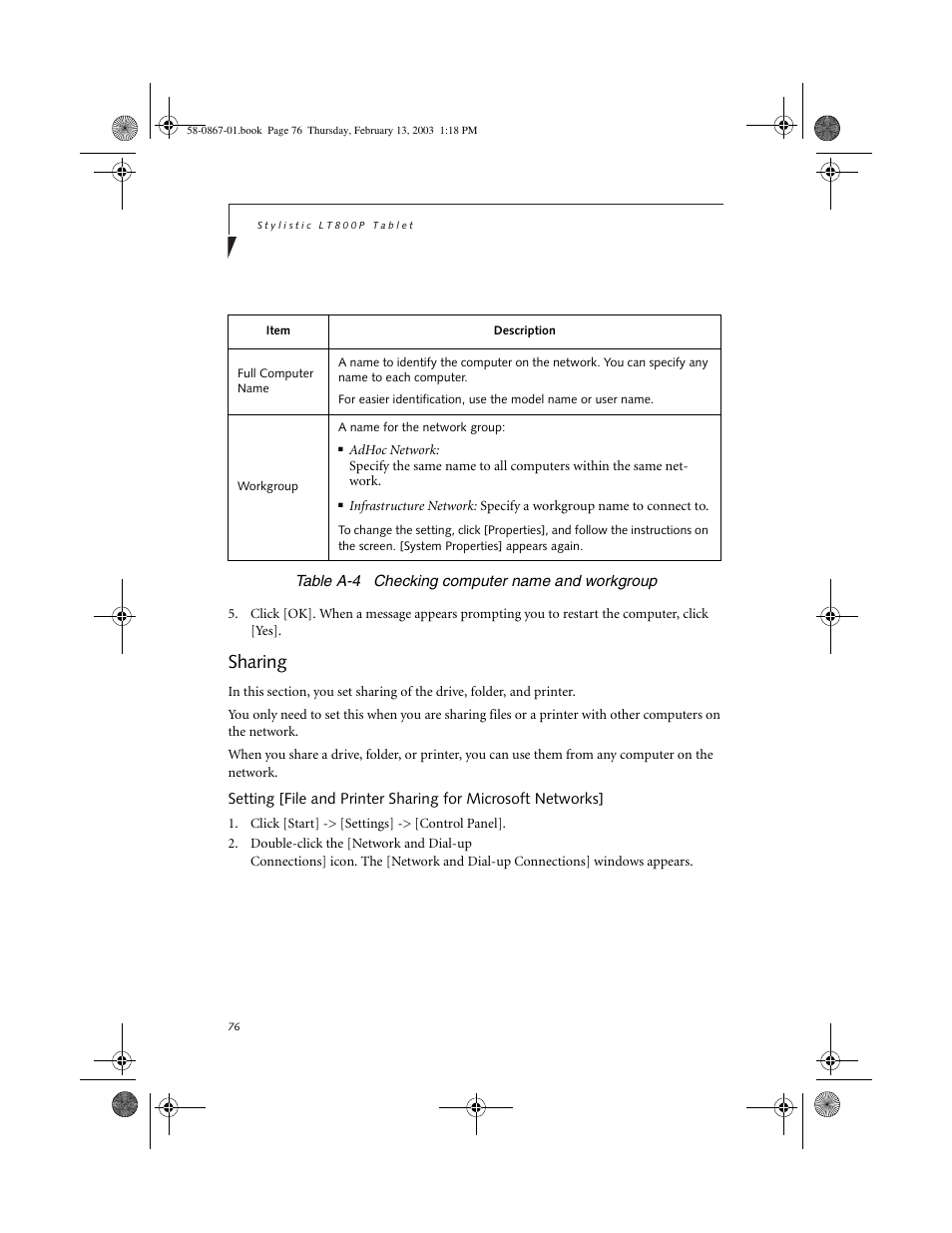 Sharing, Sharing 4 | FUJITSU LT800P User Manual | Page 78 / 102