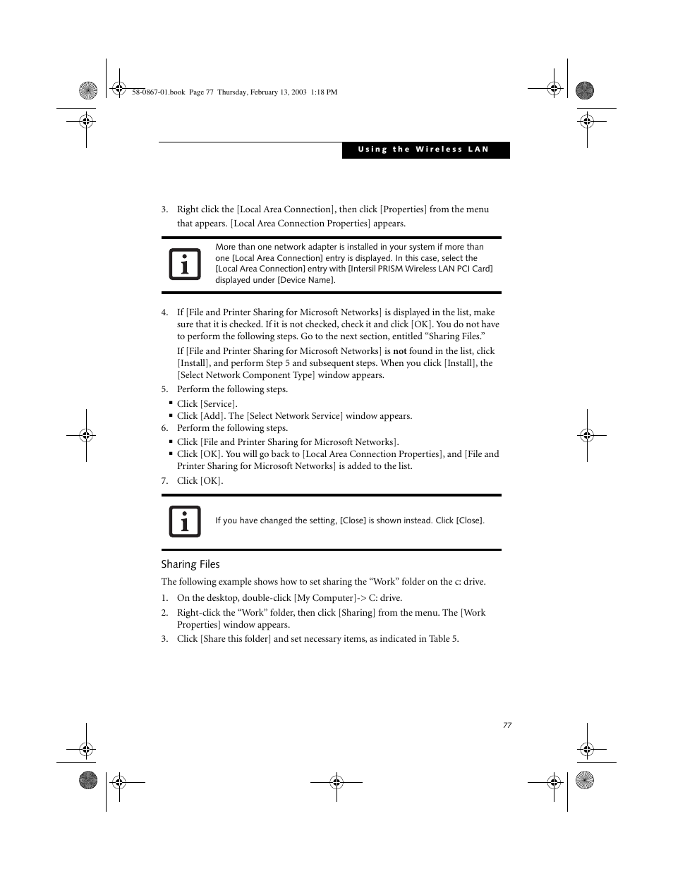 Sharing files | FUJITSU LT800P User Manual | Page 79 / 102