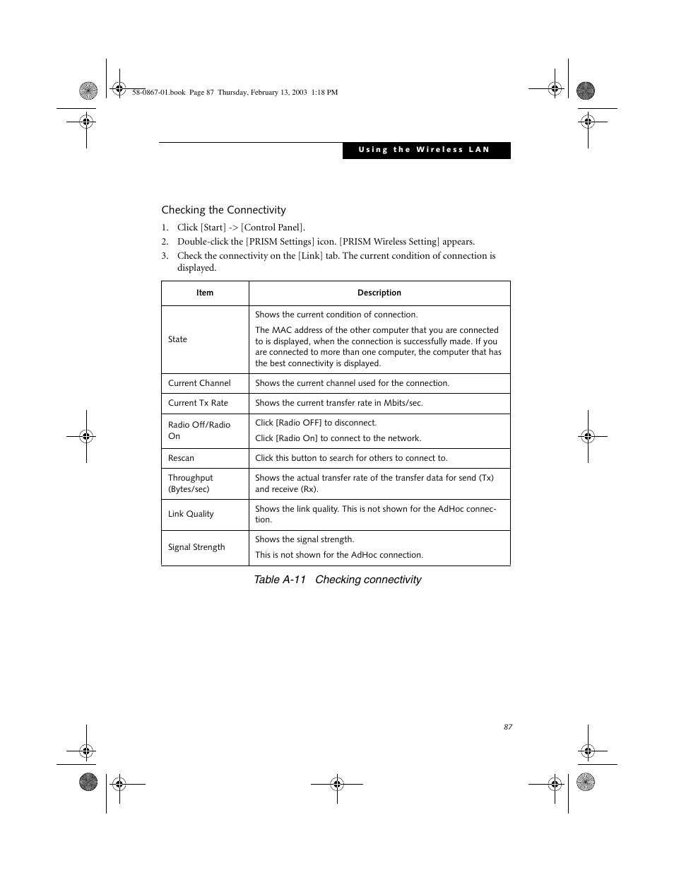 Checking the connectivity | FUJITSU LT800P User Manual | Page 89 / 102