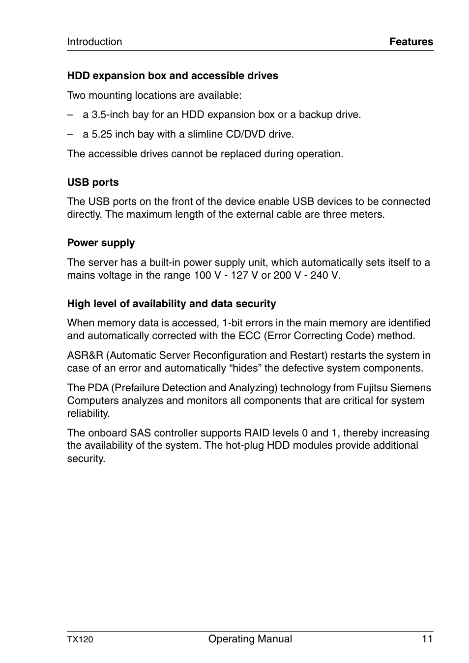 FUJITSU TX120 User Manual | Page 11 / 82