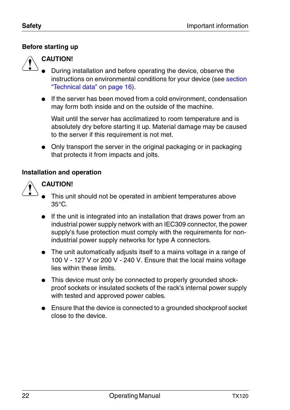 FUJITSU TX120 User Manual | Page 22 / 82