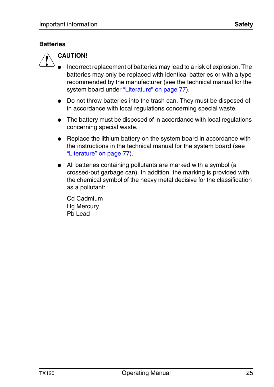 FUJITSU TX120 User Manual | Page 25 / 82