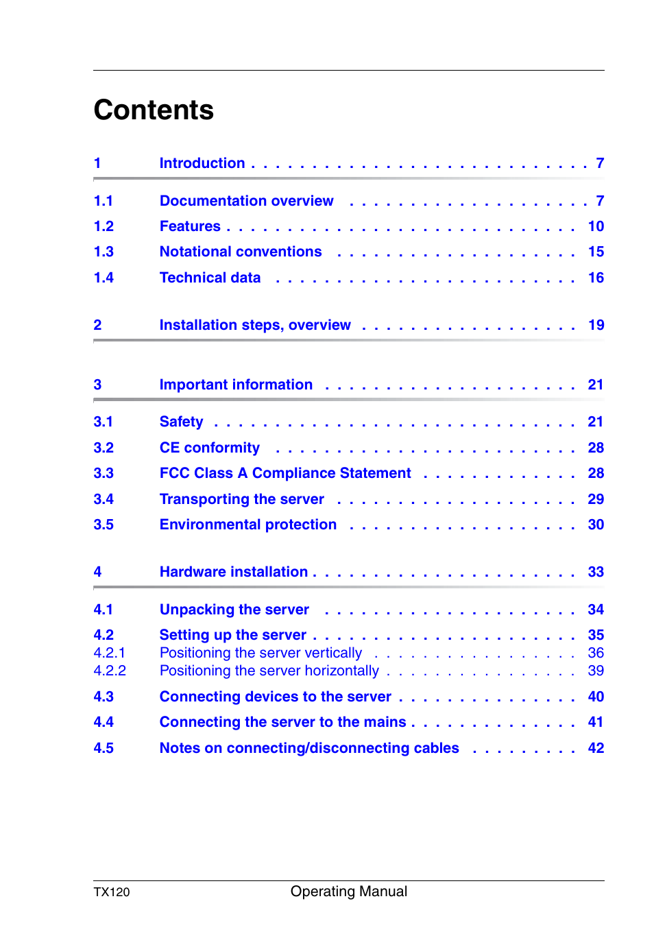 FUJITSU TX120 User Manual | Page 3 / 82