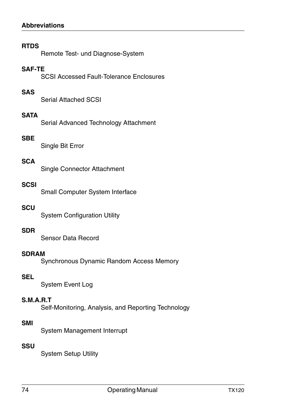 FUJITSU TX120 User Manual | Page 74 / 82