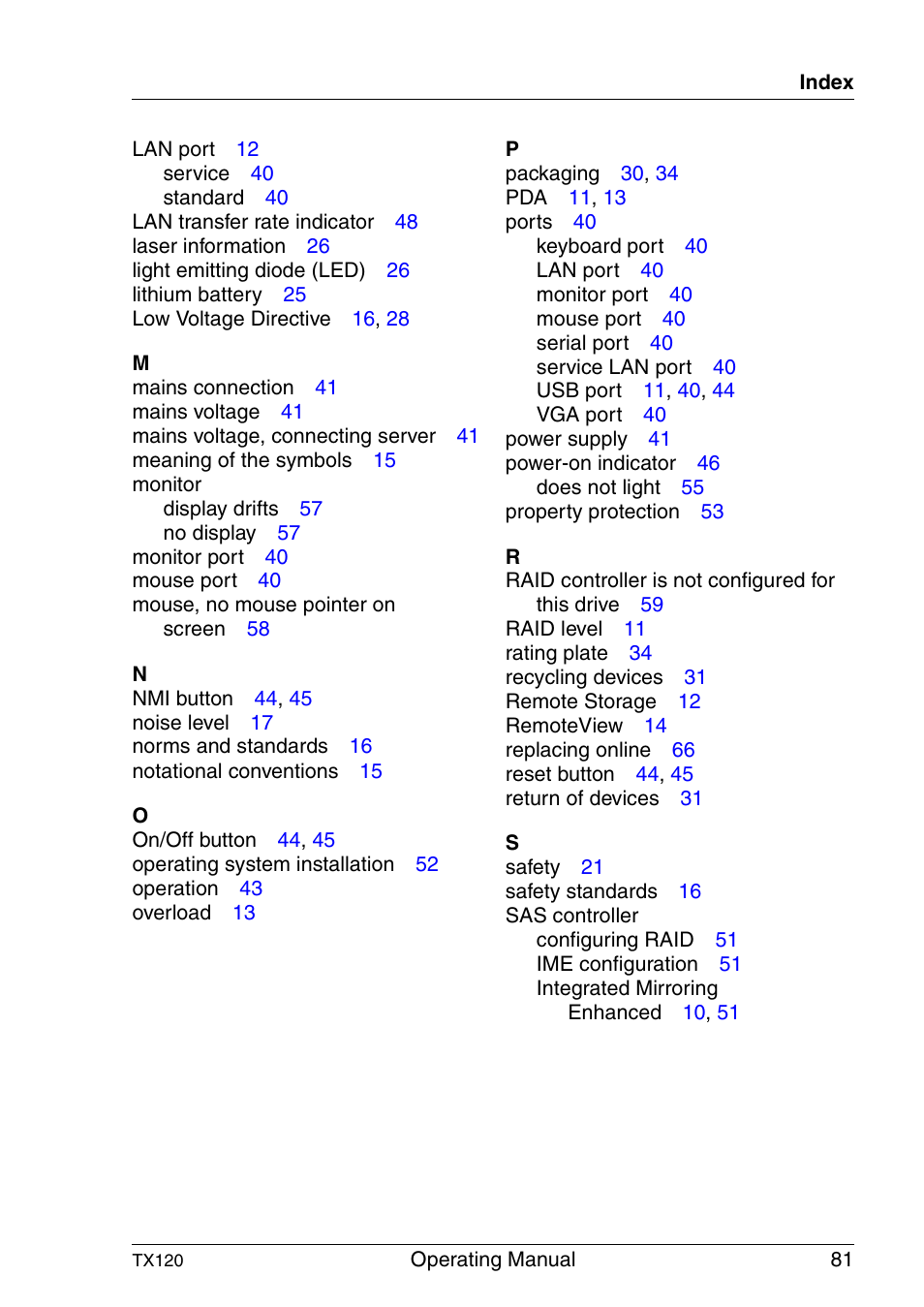 FUJITSU TX120 User Manual | Page 81 / 82