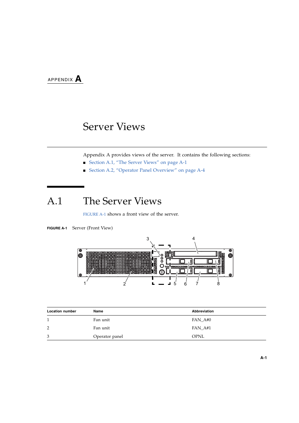 Server views, A.1 the server views, A. server views | The server views, Appendix a | FUJITSU M3000 User Manual | Page 57 / 76
