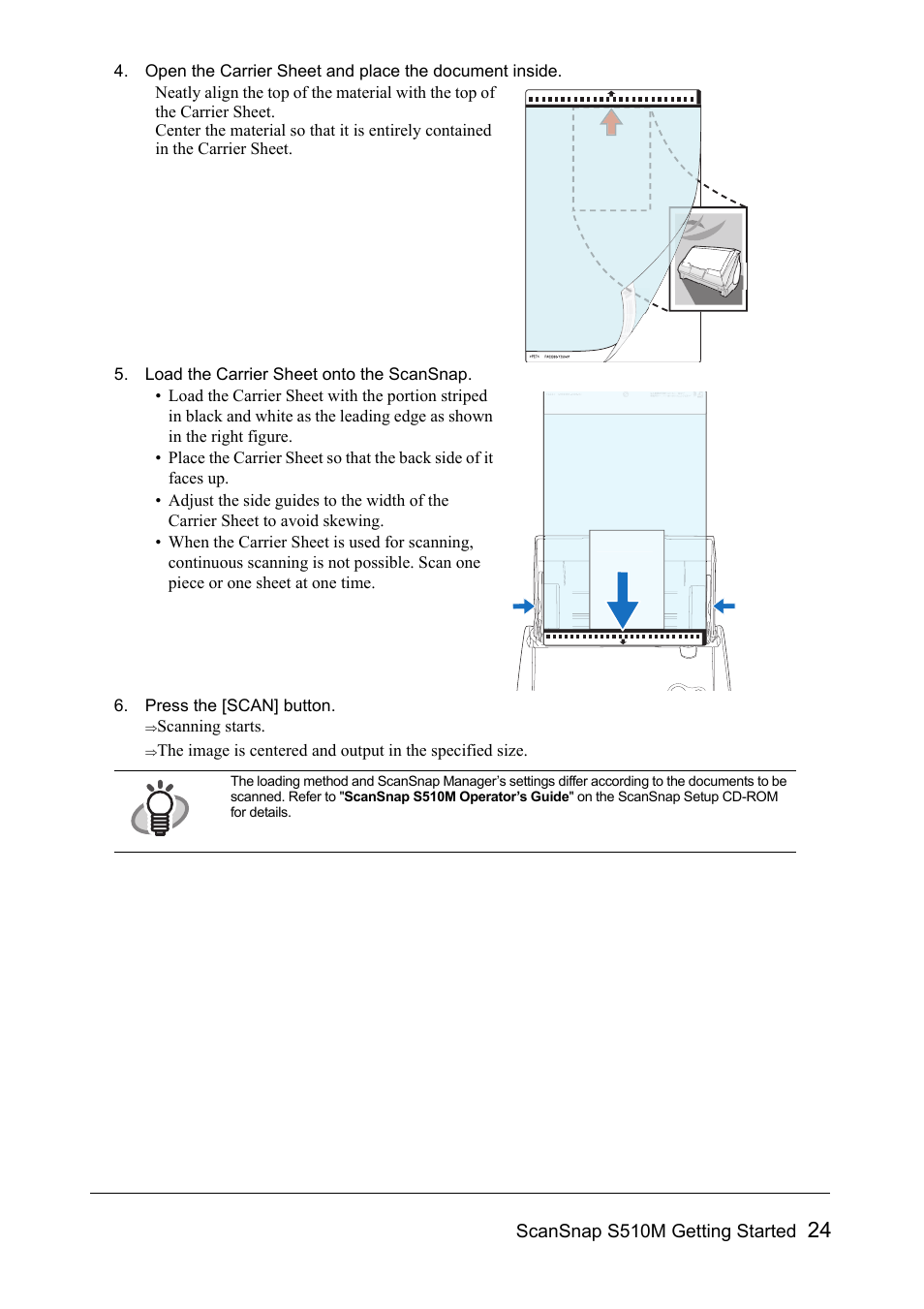 Scansnap s510m getting started | FUJITSU SCANSNAP S510M User Manual | Page 25 / 35