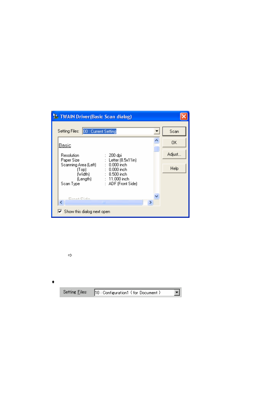 Basic scan dialog | FUJITSU 32 User Manual | Page 77 / 165