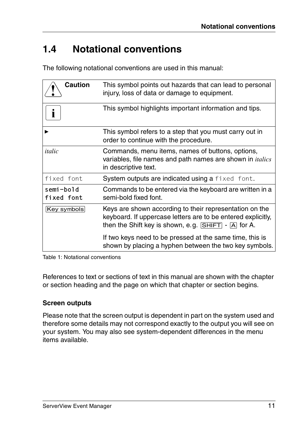 Notational conventions, 4 notational conventions | FUJITSU ServerView V6.00 User Manual | Page 11 / 174