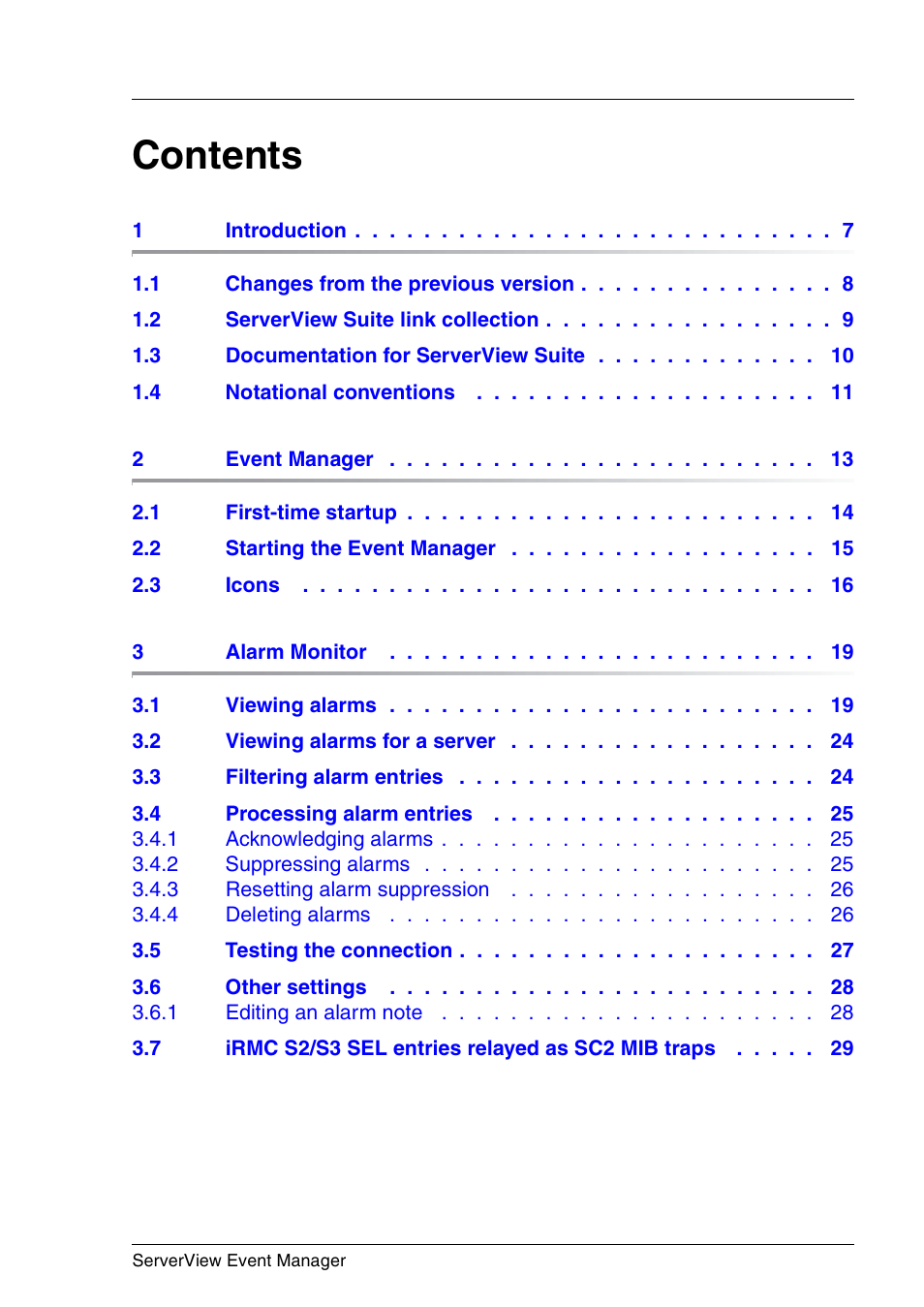 FUJITSU ServerView V6.00 User Manual | Page 3 / 174