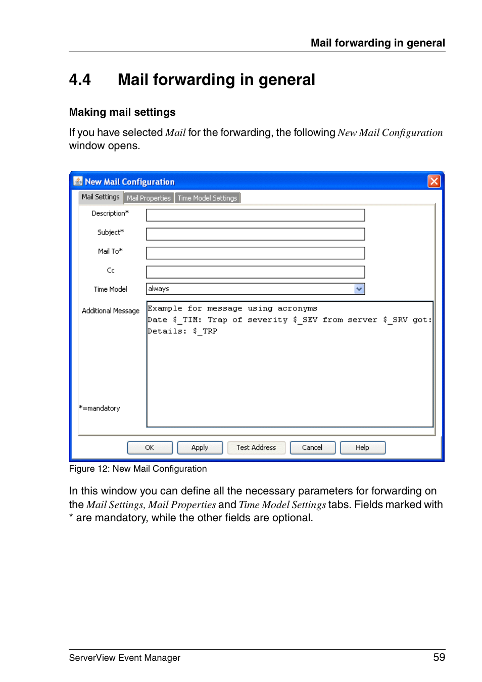 Mail forwarding in general, 4 mail forwarding in general | FUJITSU ServerView V6.00 User Manual | Page 59 / 174