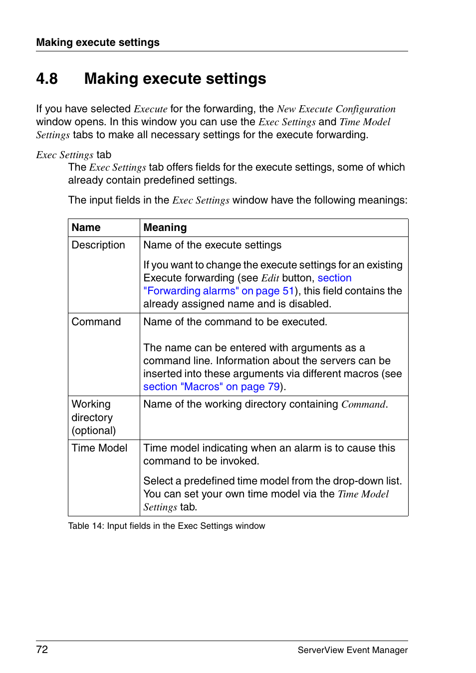Making execute settings, 8 making execute settings | FUJITSU ServerView V6.00 User Manual | Page 72 / 174