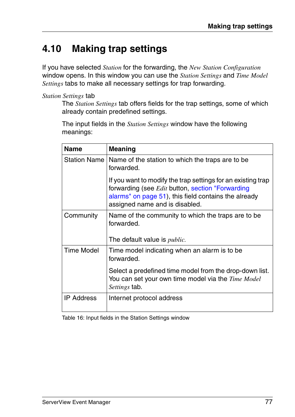 Making trap settings, 10 making trap settings | FUJITSU ServerView V6.00 User Manual | Page 77 / 174