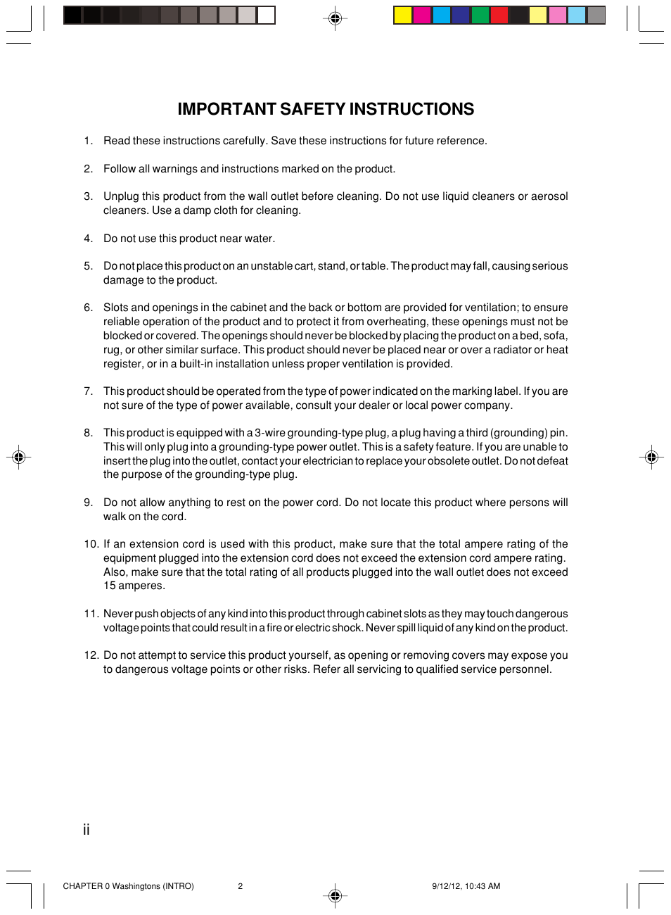 Important safety instructions | FUJITSU P300 User Manual | Page 2 / 56